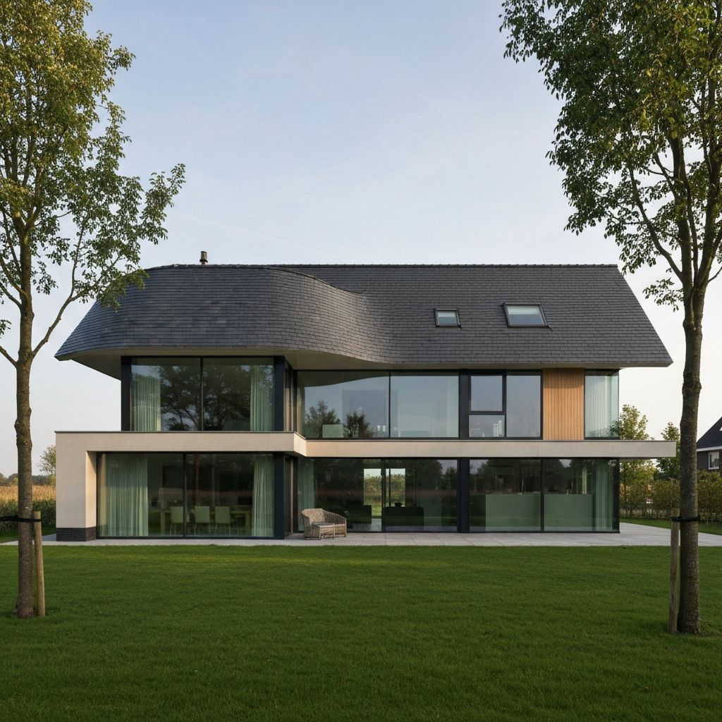 Modern huis met prachtig dak